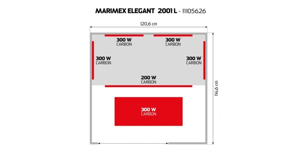 Infrasauna Marimex Elegant 2001 L (bez prednej krycej lišty)