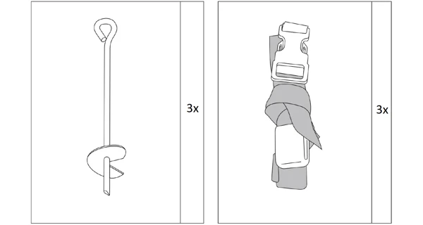 Kotviaca sada pre trampolíny, 3 ks