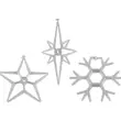 LED dekorácia na okno - 3 ks - vločka, hviezdy