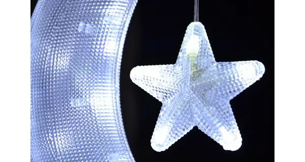LED dekorácie - mesiac a hviezda - studená biela