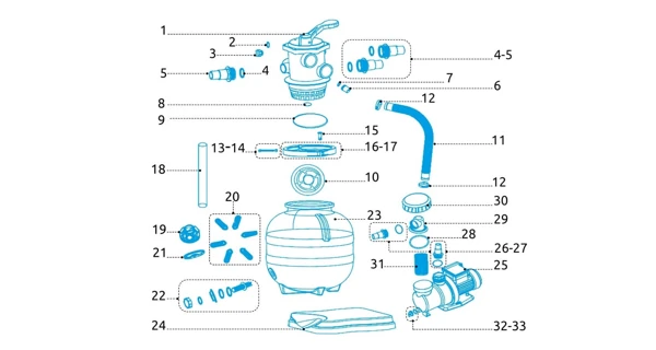 Lopatka tyče venca filtrácie BS 3,5, 4 a 6 ( sada 6 kusov)
