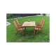 Luc stôl + polohovacia stolička Viet - akácia (1x stôl + 4x stolička)
