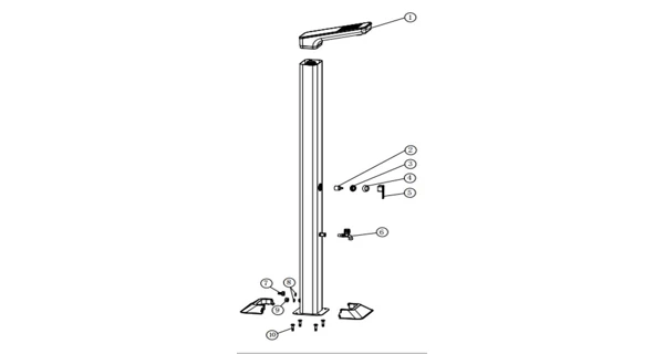 Matka kohútika solárnej sprchy UNO 35 l hliníkovej s LED svetlom