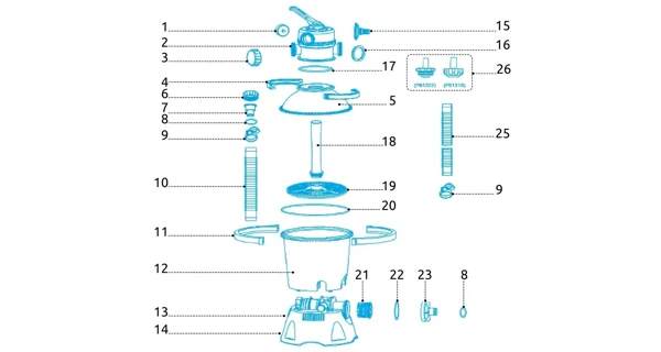 Nádoba - spodný diel pre filtráciu ProStar 2 m3/h - modrá