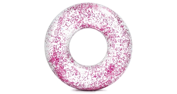 Nafukovací trblietavý kruh 107 cm - trblietavý ružový