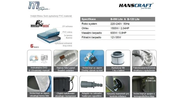 Nafukovacia vírivka MSpa Oasis Sapphire LITE