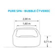 Nafukovacia vírivka Pure Spa Bubble - štvorec