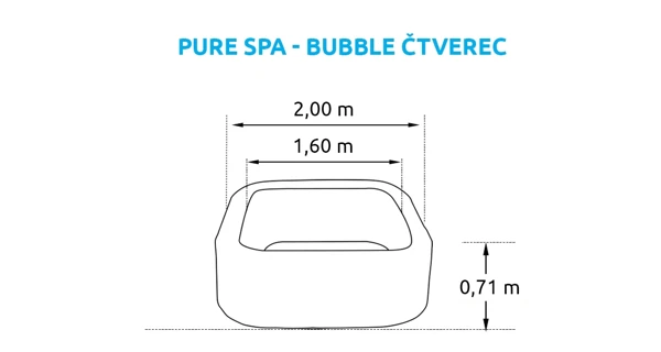 Nafukovacia vírivka Pure Spa Bubble - štvorec - VYSTAVENÉ