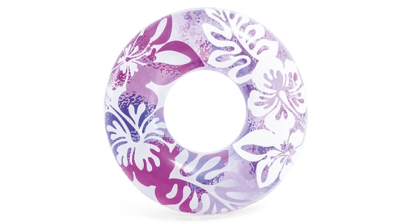Nafukovacie koleso 91 cm - kvetinové vzory, fialová farba