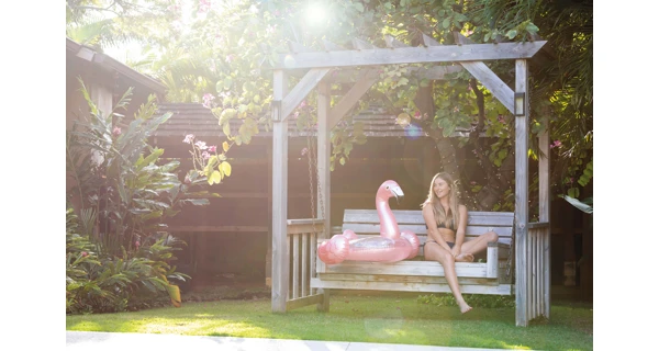 Nafukovacie lehátko - plameniak trblietavý