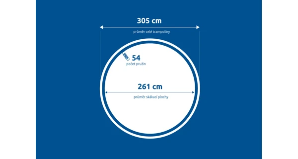Náhradná skákacia plocha pre trampolínu Marimex 305 cm - 54 pružín / priemer 261 cm