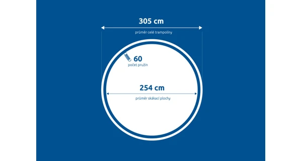 Náhradná skákacia plocha pre trampolínu Marimex Premium in-ground 305 - 60 pružín / priemer 254 cm