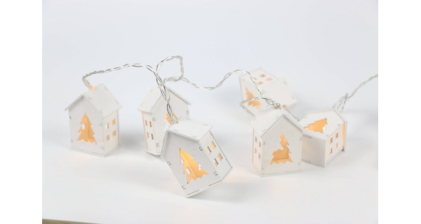 Nature reťaz s domčekmi 10 LED - biela