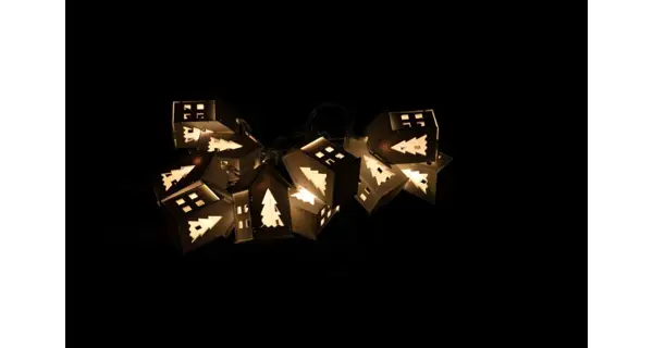 Nature reťaz s domčekmi 10 LED - biela