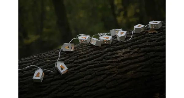 Nature reťaz s domčekmi 10 LED - biela