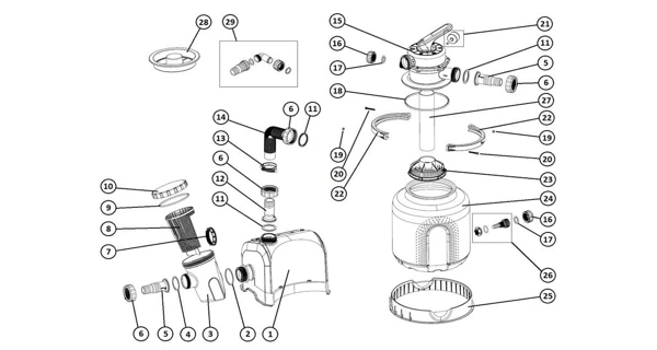 Objímka (1 polovica) pre filtráciu ProStar Plus 2, 4, 6 a ProStar 2000, 4000 a 6000