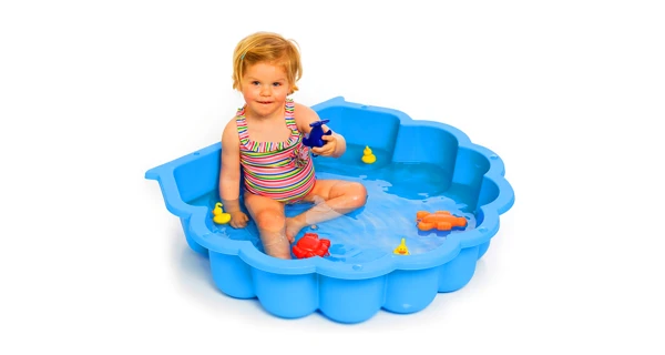 Pieskovisko / bazénik - Mušľa s krytom - modrá