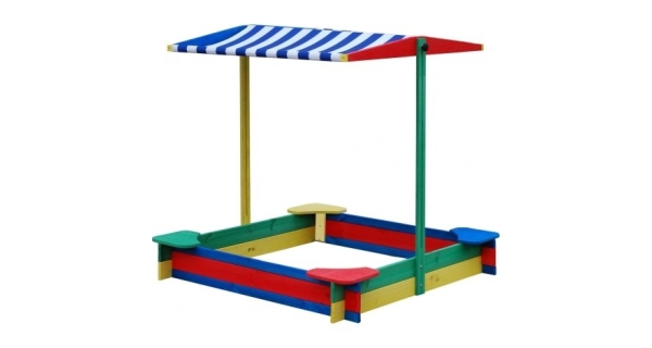 Pieskovisko color drevené so strieškou