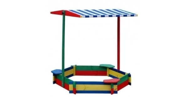 Pieskovisko šesťhranné so strieškou - set