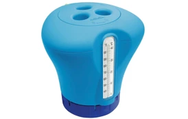 Plavák na chlór s teplomerom - modrá