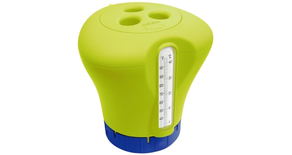 Plavák na chlór s teplomerom - žltá