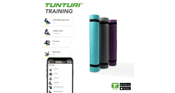 Podložka na cvičenie TUNTURI s popruhom, purpurová