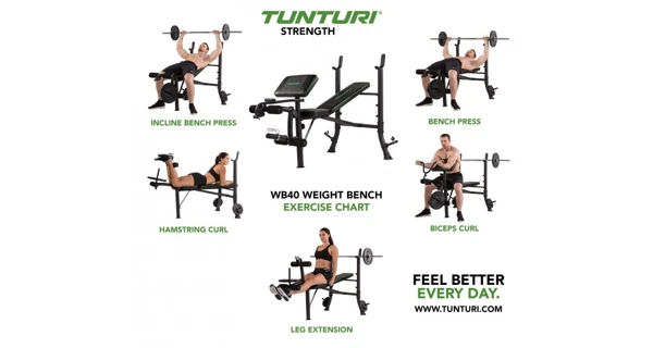 Posilňovacia lavica TUNTURI WB40 Compact Width Weight Bench
