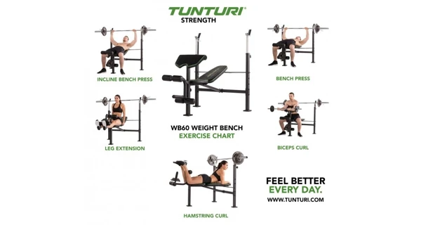 Posilňovacia lavica TUNTURI WB60 Olympic Width Weight Bench