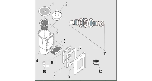 Príruba k univerzálnemu závesnému skimmeru