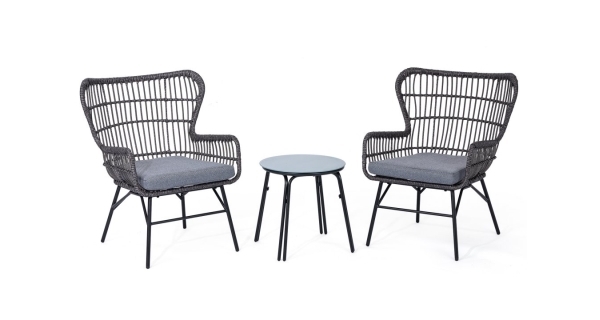 Ratanový set Rindal (1x stôl + 2x stolička)