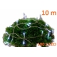 Reťaz 10 m - 100 LED - studená biela- spínač