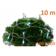 Reťaz 10 m - 100 LED - studená biela- spínač