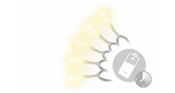 Reťaz 10 m - 100 LED - teplá biela spínač