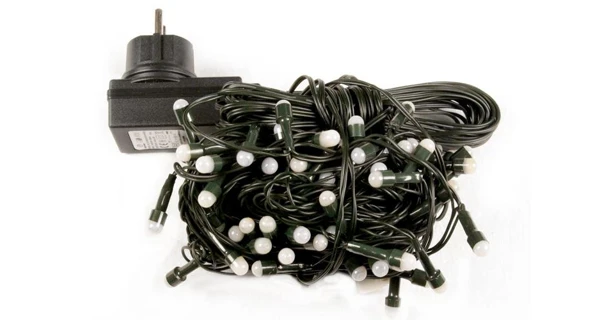 Reťaz 10 m - 100 maxi LED - teplá biela