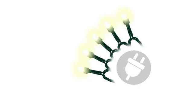 Reťaz 10 m - 100 maxi LED - teplá biela