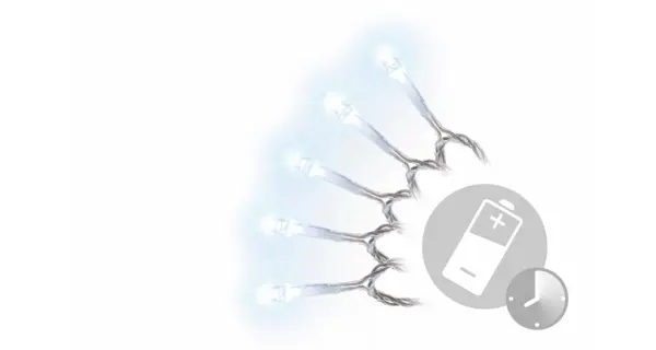 Reťaz 5 m - 50 LED - studená biela- spínač