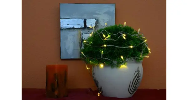 Reťaz 5 m - 50 LED - teplá biela- spínač