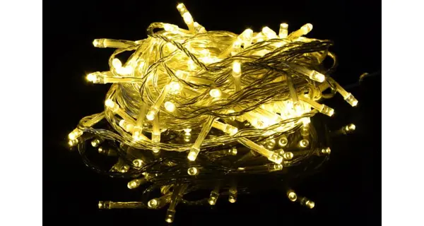 Reťaz 5 m - 50 LED - teplá biela- spínač