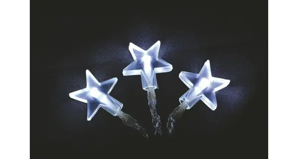 Reťaz LED - hviezdy - studená biela