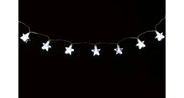 Reťaz LED - hviezdy - studená biela