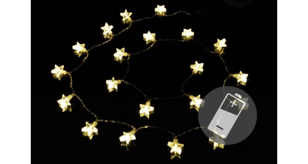 Reťaz LED - hviezdy - teplá biela