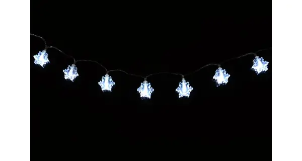 Reťaz LED - vločky - studená biela