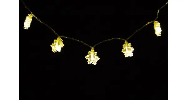 Reťaz LED - vločky - teplá biela