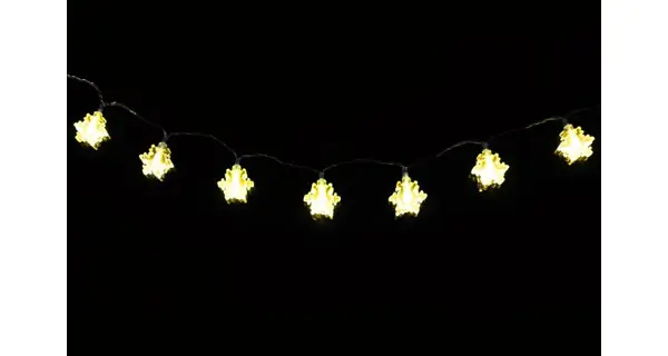 Reťaz LED - vločky - teplá biela