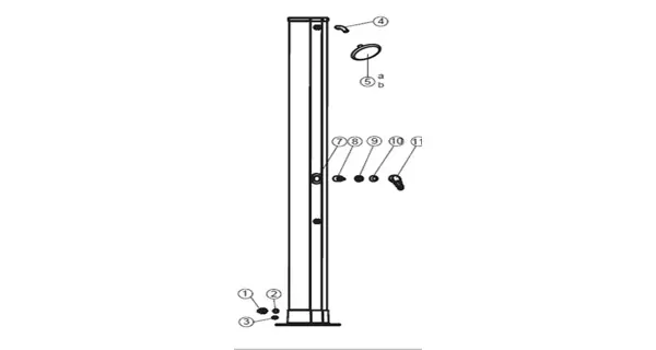 Rukoväť kohútika solárnej sprchy UNO 40 l hliníkové