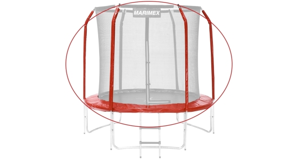 Sada krytu pružín a rukávov pre  trampolínu 244 cm - červená