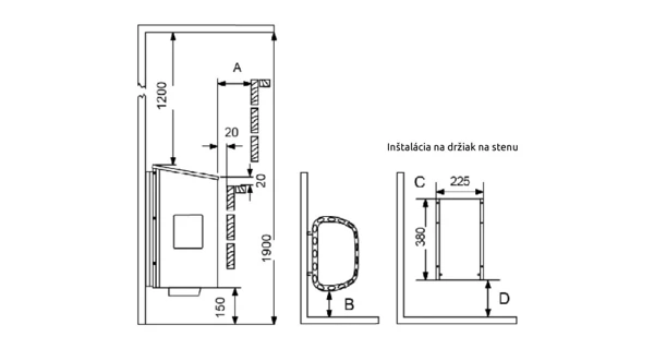 Saunové kachle SAWO Mini NB Trendline - 3,6kW