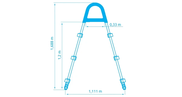 Schodíky k bazénom - výška steny do 1,22 m - šedé