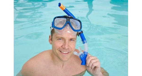 Set okuliare a šnorchel žltý/modrý