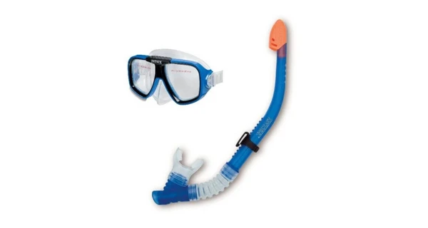 Set okuliare a šnorchel žltý/modrý
